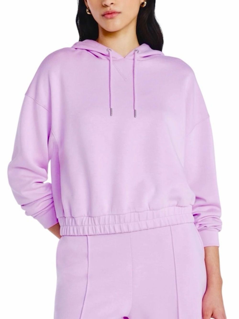 SCOOP Scuba Knit Cropped Hoodie in Cotton Rose NWOT